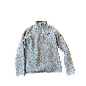 Patagonia Better Sweater 1/4 Zip Pullover Birch White Oatmeal Heather Womens M